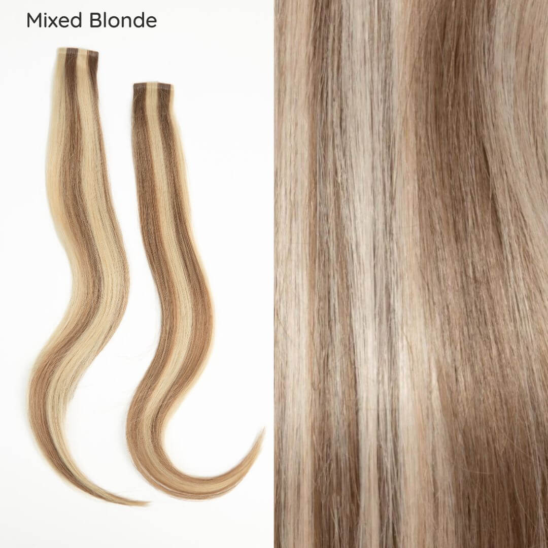 face-framing layers mixed blonde