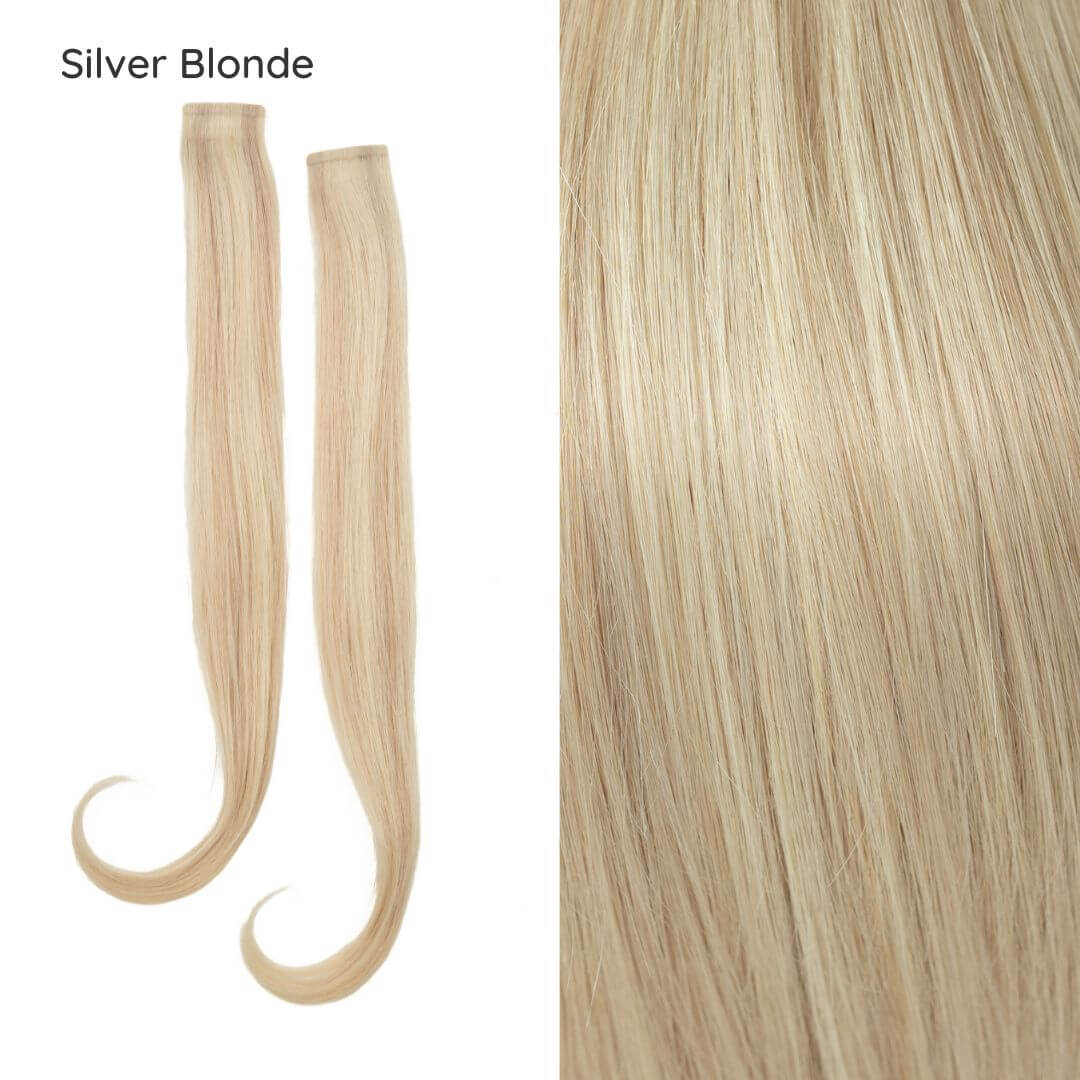 face-framing layers silver blonde