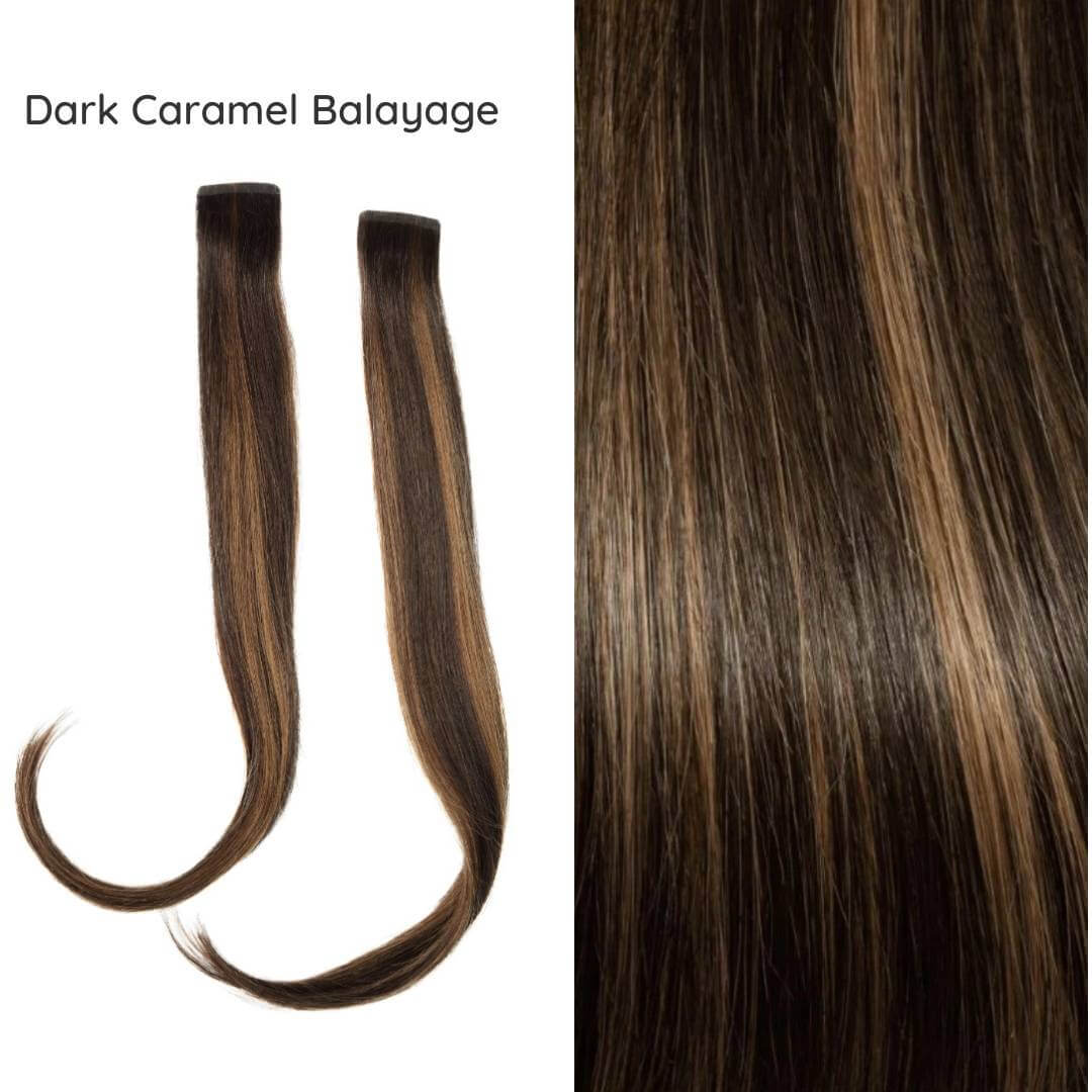 face framing layers dark caramel balayage