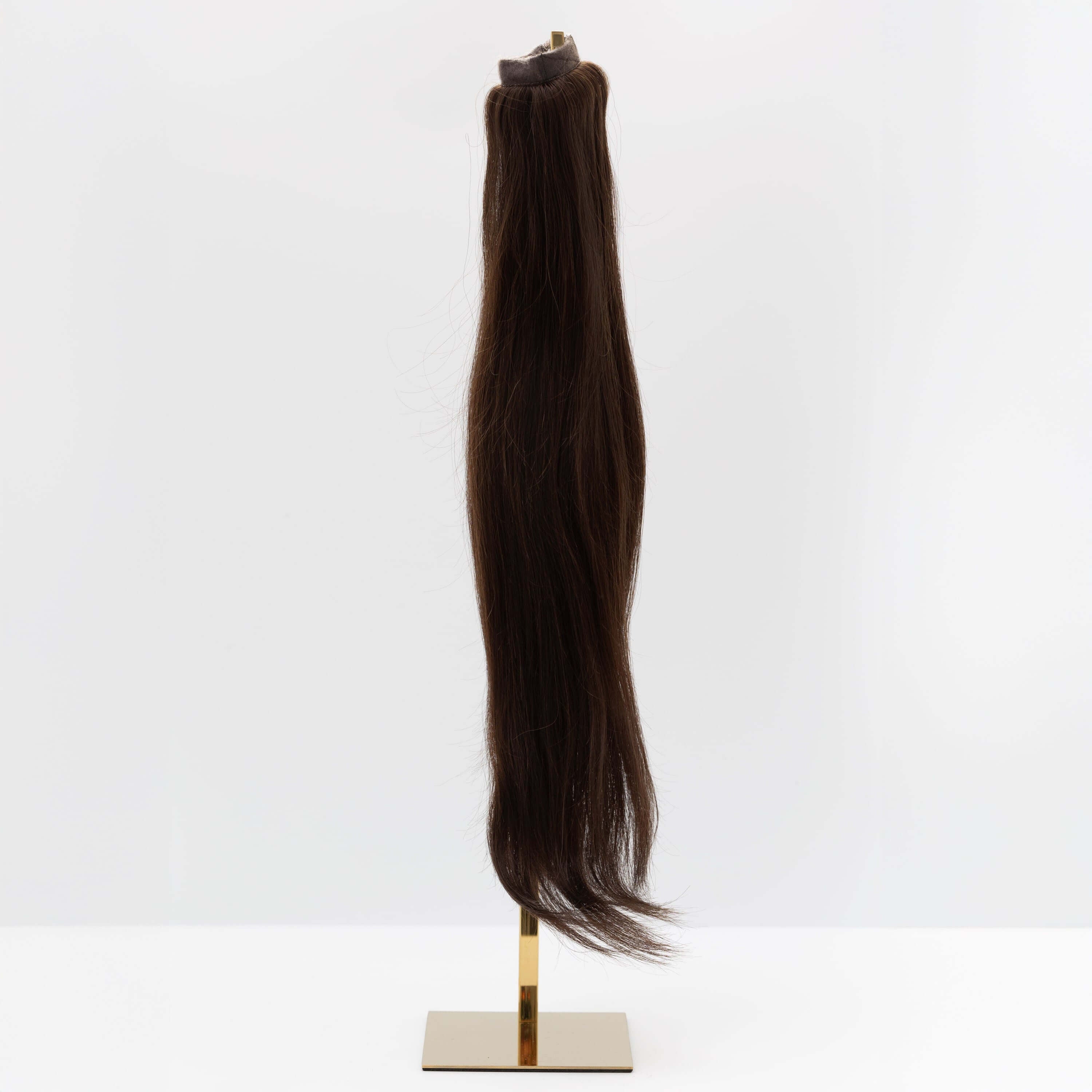 Clip-In Human Hair Ponytail Extension - Cool Brown