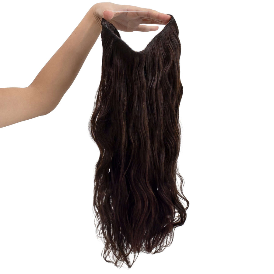 Beach Wave Remy Human Hair Invisible Wire Extension - Cool Brown
