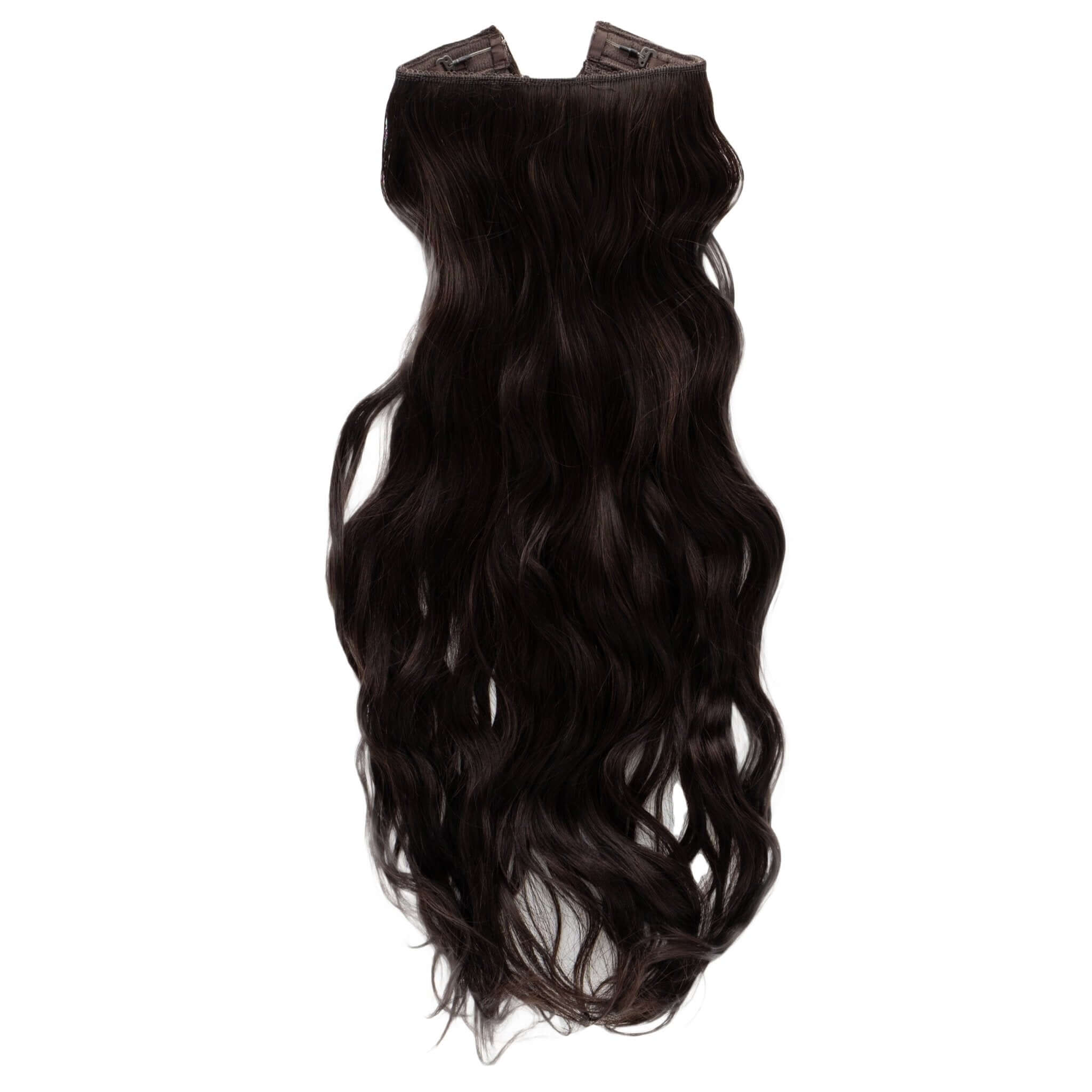 Beach Wave Remy Human Hair Invisible Wire Extension Dark Brown