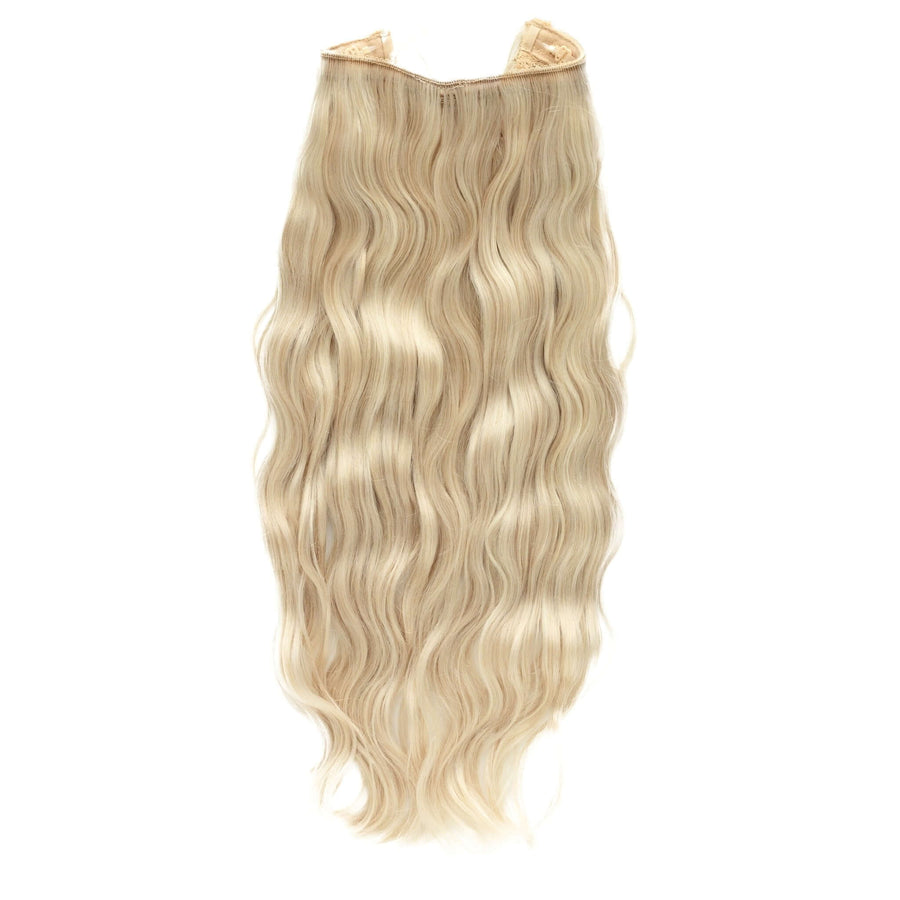 Beach Wave Remy Human Hair Invisible Wire Extension - Silver Blonde