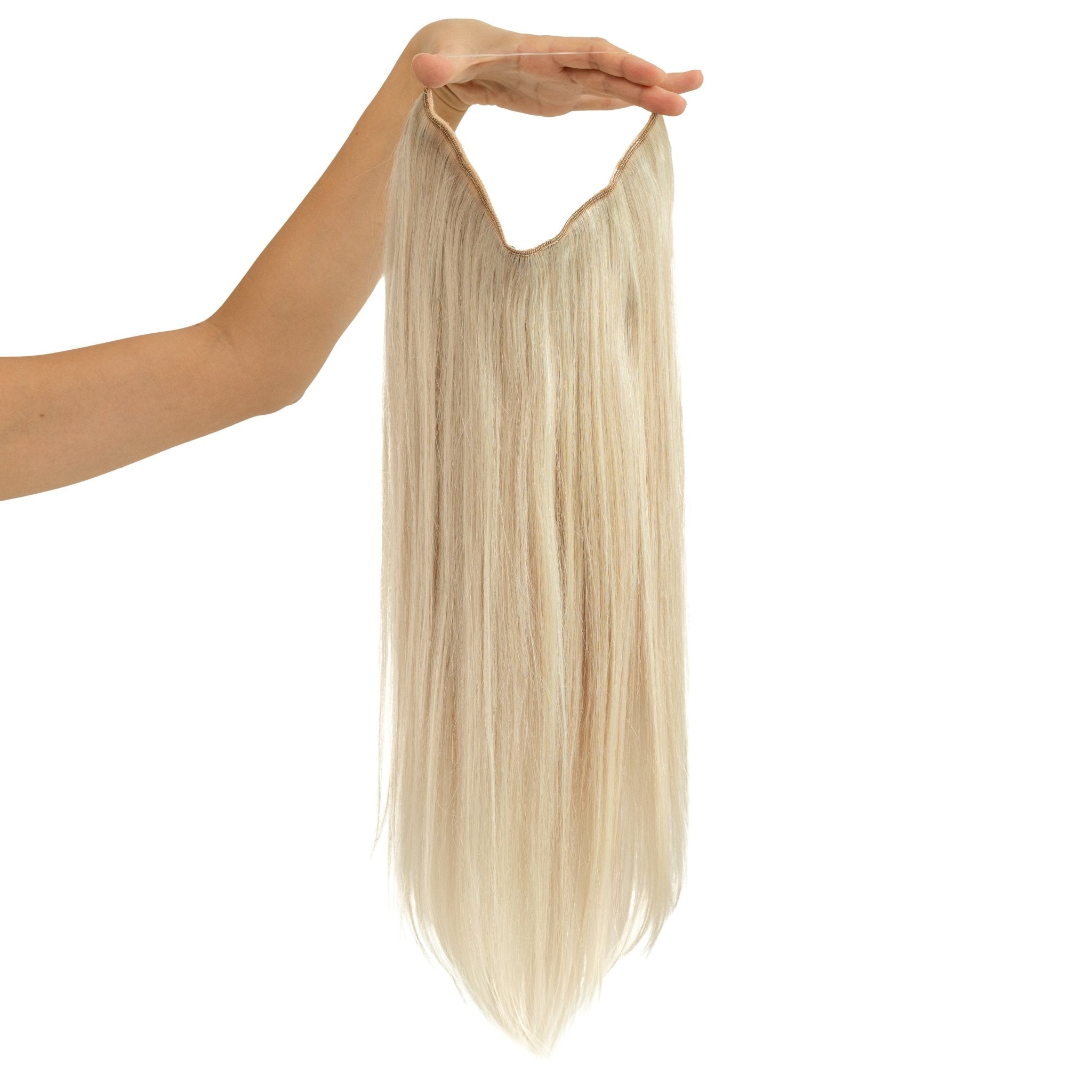 Remy Human Hair Invisible Wire Extension Silver Blonde