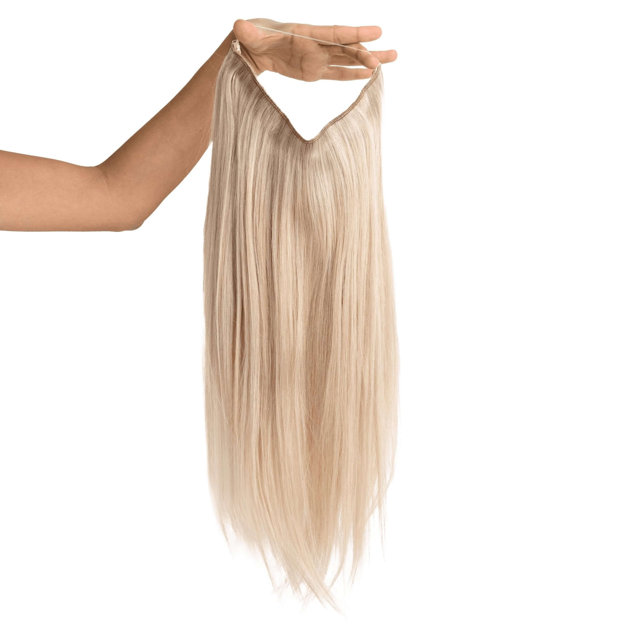 Remy Human Hair Invisible Wire Extension - Platinum Blonde Balayage