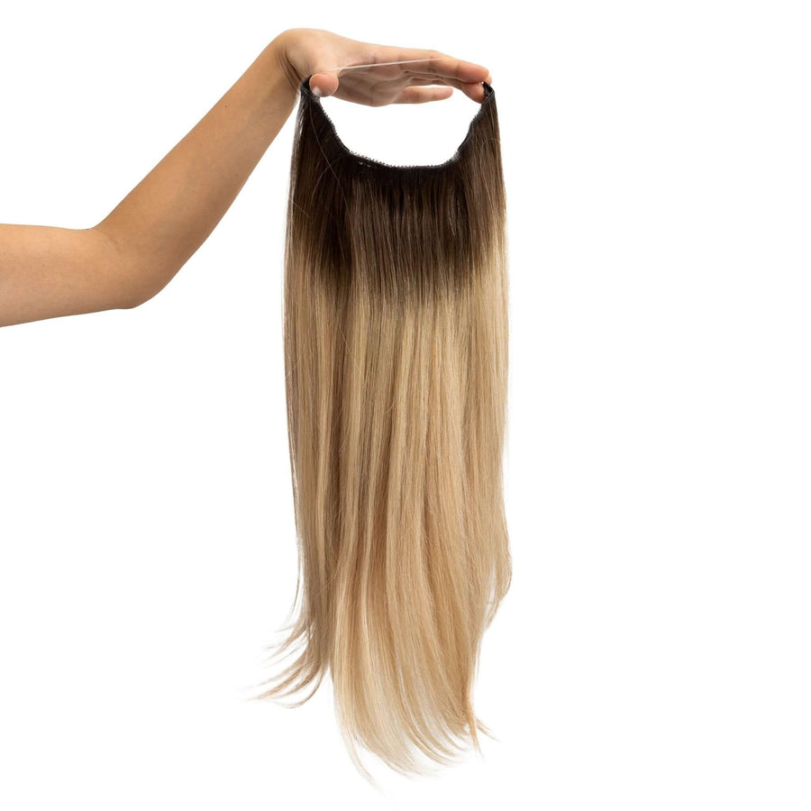 Remy Human Hair Invisible Wire Extension - Rooted Golden Brown