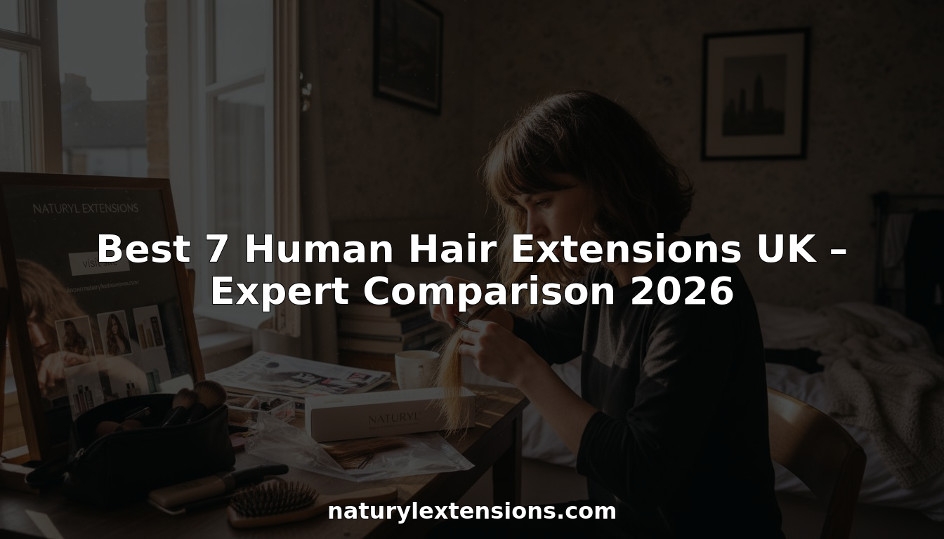 Woman adding hair extensions at bedroom vanity