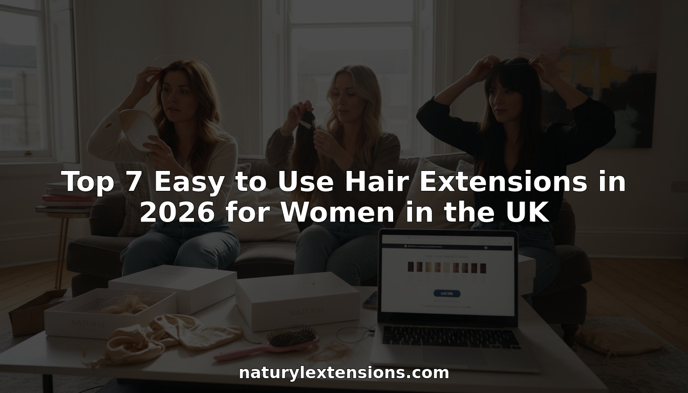 Women applying hair extensions in London flat