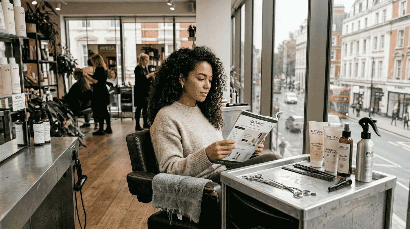 Woman with blended invisible hair extensions