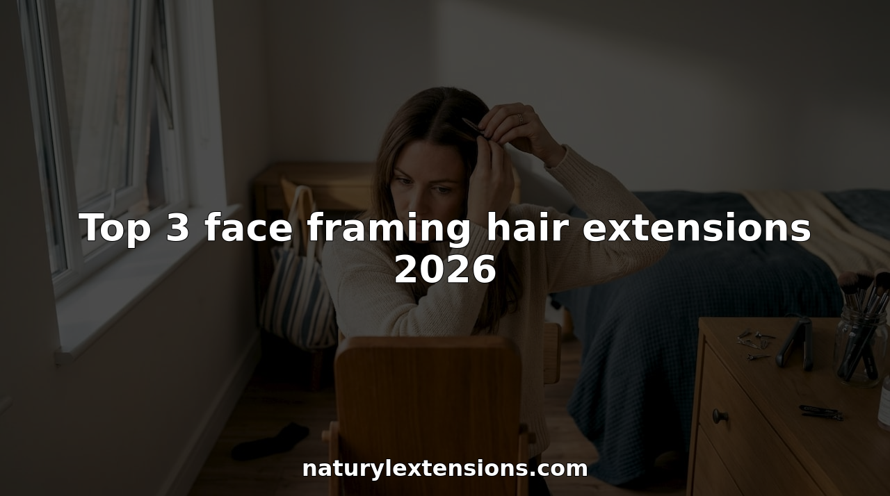 Woman attaching face framing hair extensions at home