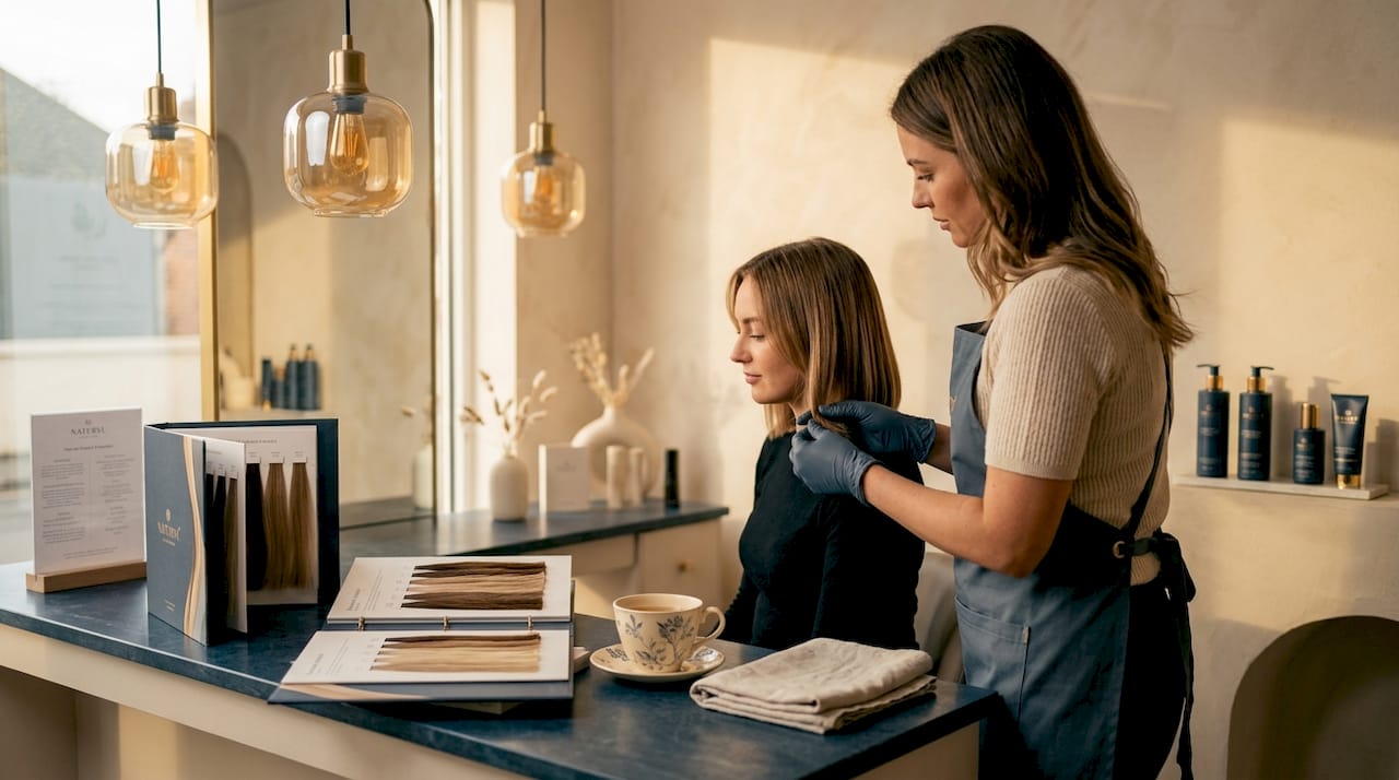 Consultation before hair extension installation