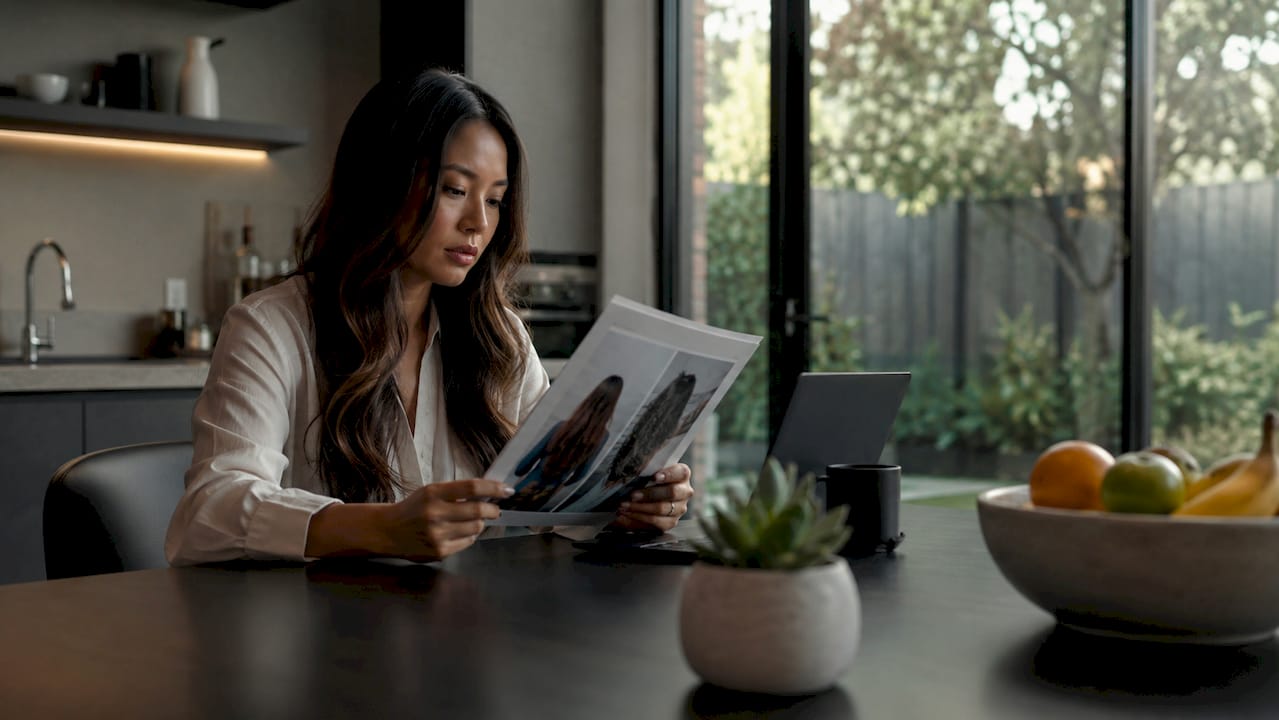 Woman reviewing ethical sourcing documents