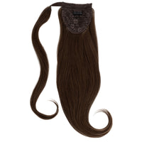 Clip-In Human Hair Ponytail Extension - Coffee Biscuit hair colour