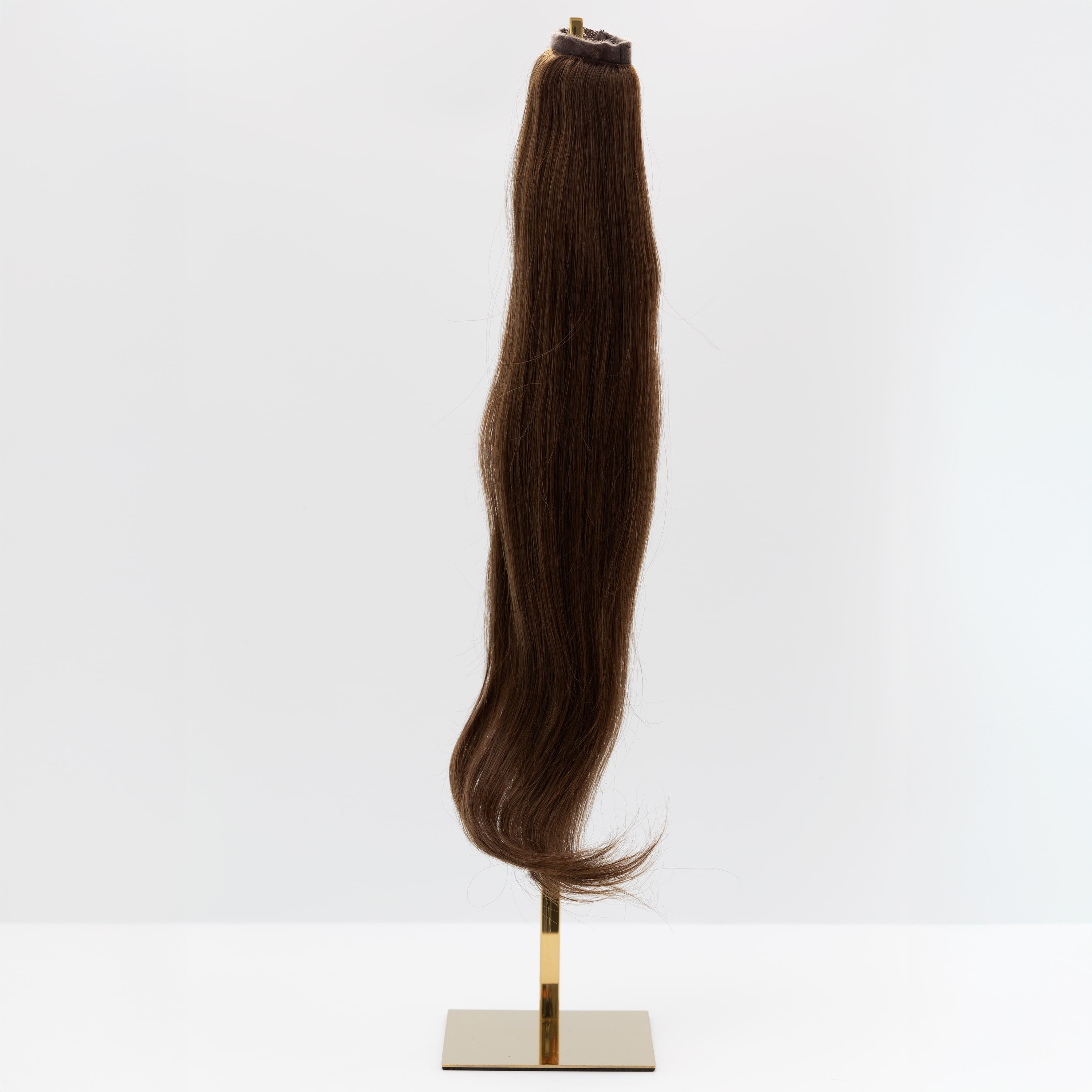 Clip-In Human Hair Ponytail Extension - Coffee Biscuit