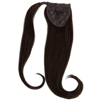 Clip-In Human Hair Ponytail Extension - Cool Brown hair colour