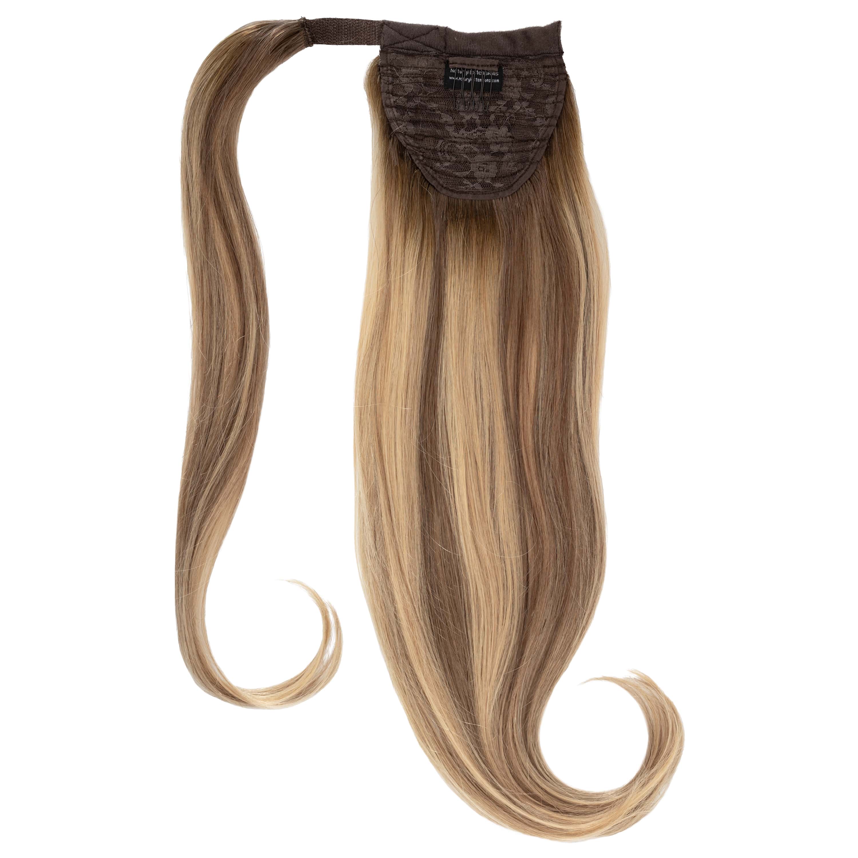 Clip-In Human Hair Ponytail Extension - Hot Toffee