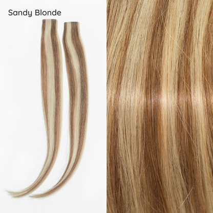 Sandy Blonde Face-Framing Layers clip-in hair extensions with colour close-up