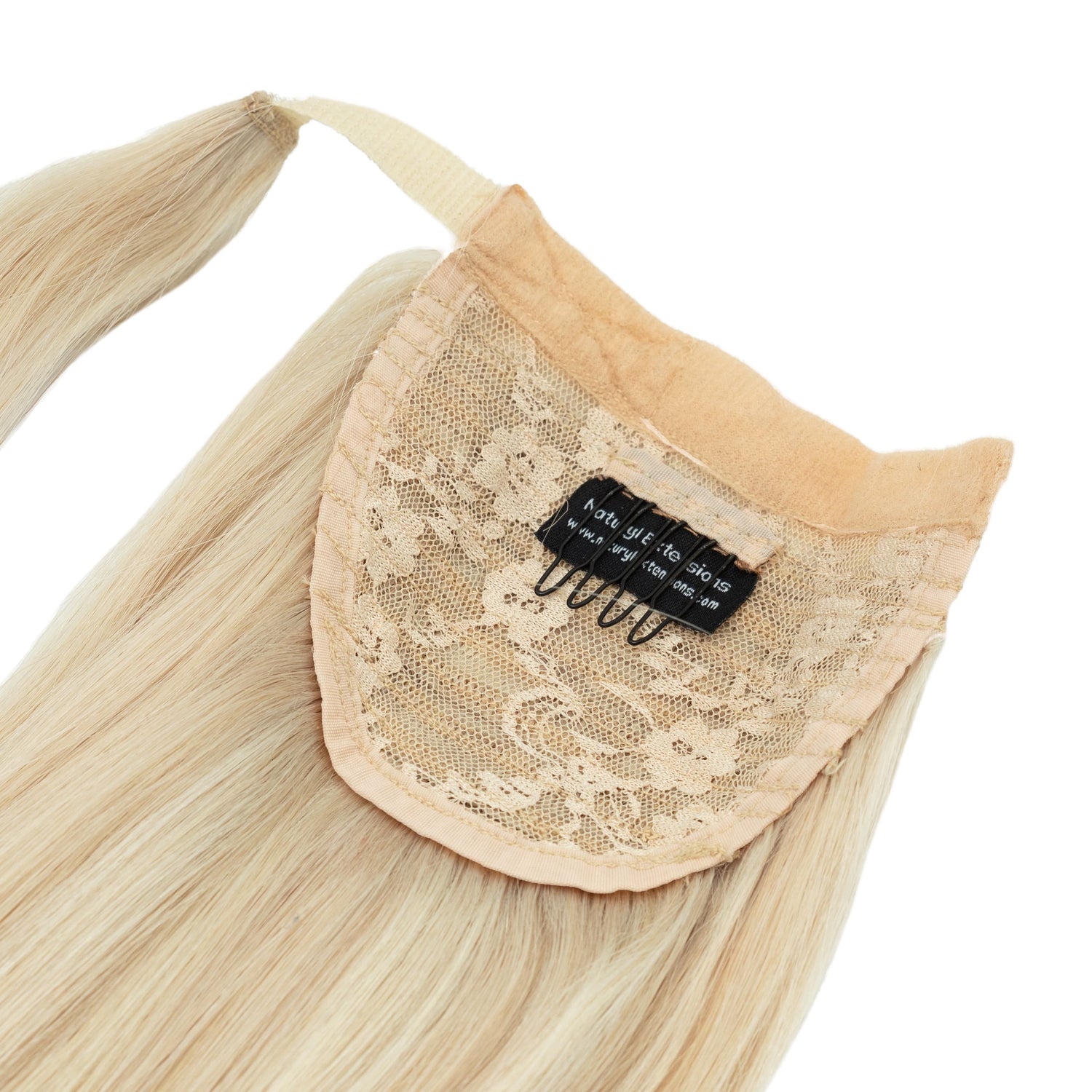 Clip-In Human Hair Ponytail Extension - Silver Blonde