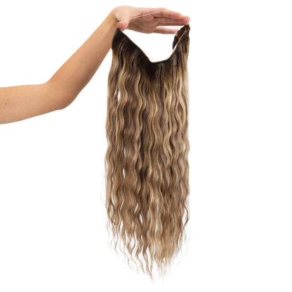 Beach Wave Remy Human Hair Invisible Wire Extension - Hot Toffee Naturyl Extensions