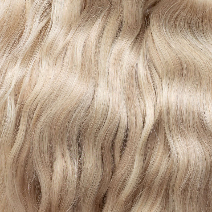 Beach Wave Remy Human Hair Invisible Wire Extension - Platinum Blonde Balayage
