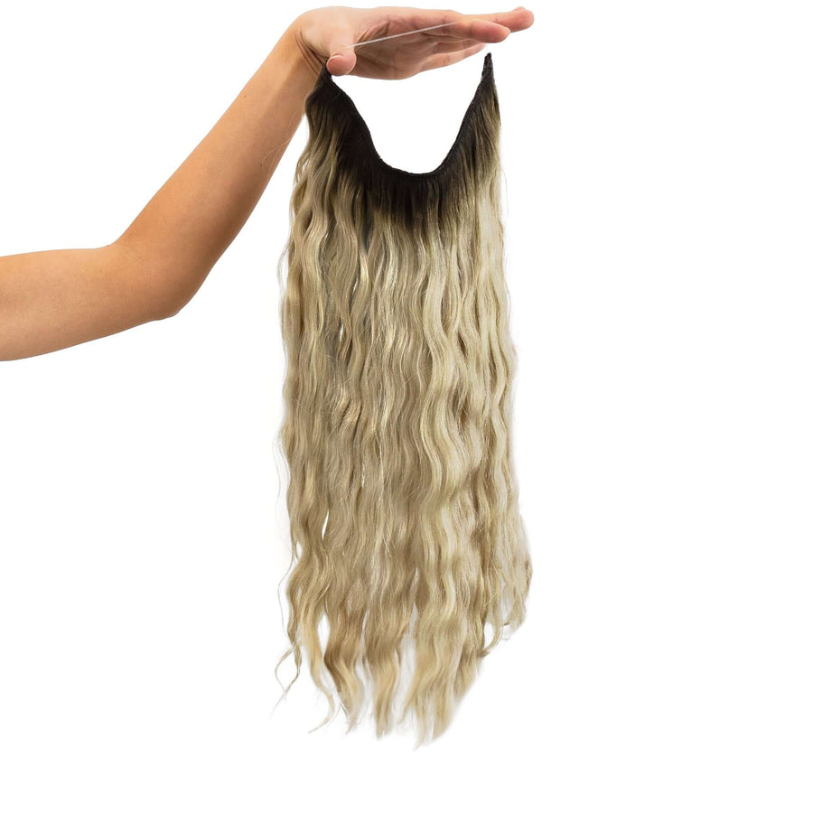 Beach Wave Remy Human Hair Invisible Wire Extension - Scandinavian Blonde