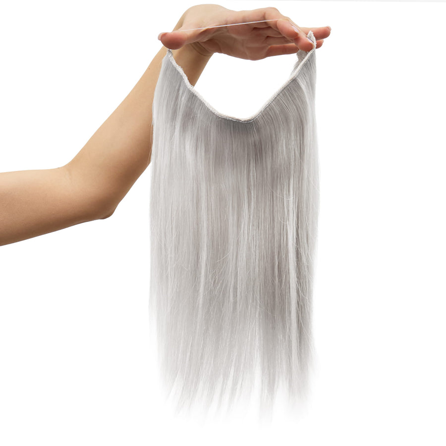 Lightweight Grey Remy Human Hair Invisible Wire Extension