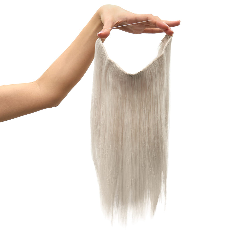 Lightweight Mature Silver Remy Human Hair Invisible Wire Extension